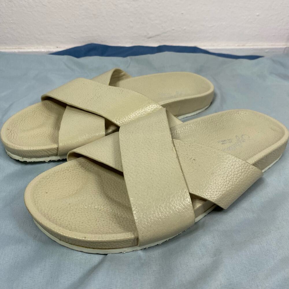 Seychelles Lighthearted White Slide Shoes Sandal Women Size 6
